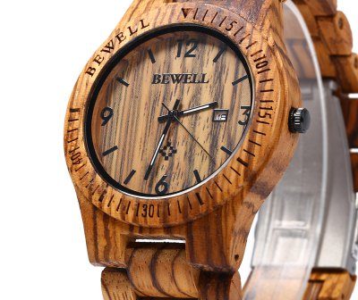 Bewell-ZS-W086B-horloge-hout-2